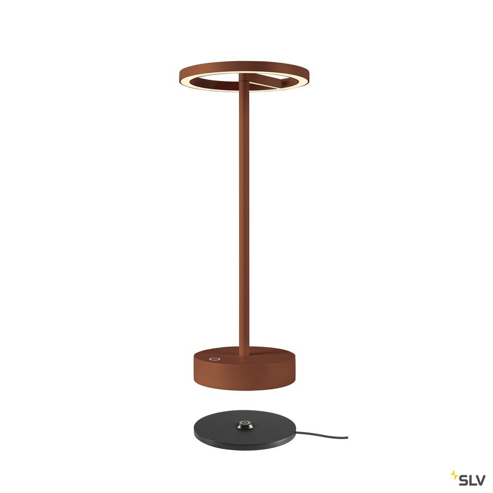SLV VINOLINA ONE, table lamp, battery, IP54, 2700 K, TOUCH, rust 1007358