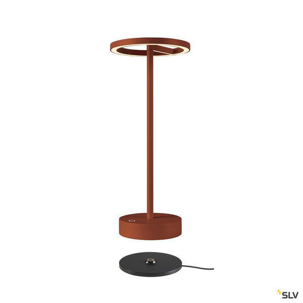 SLV VINOLINA ONE, table lamp, battery, IP54, 2700 K, TOUCH, rust 1007358