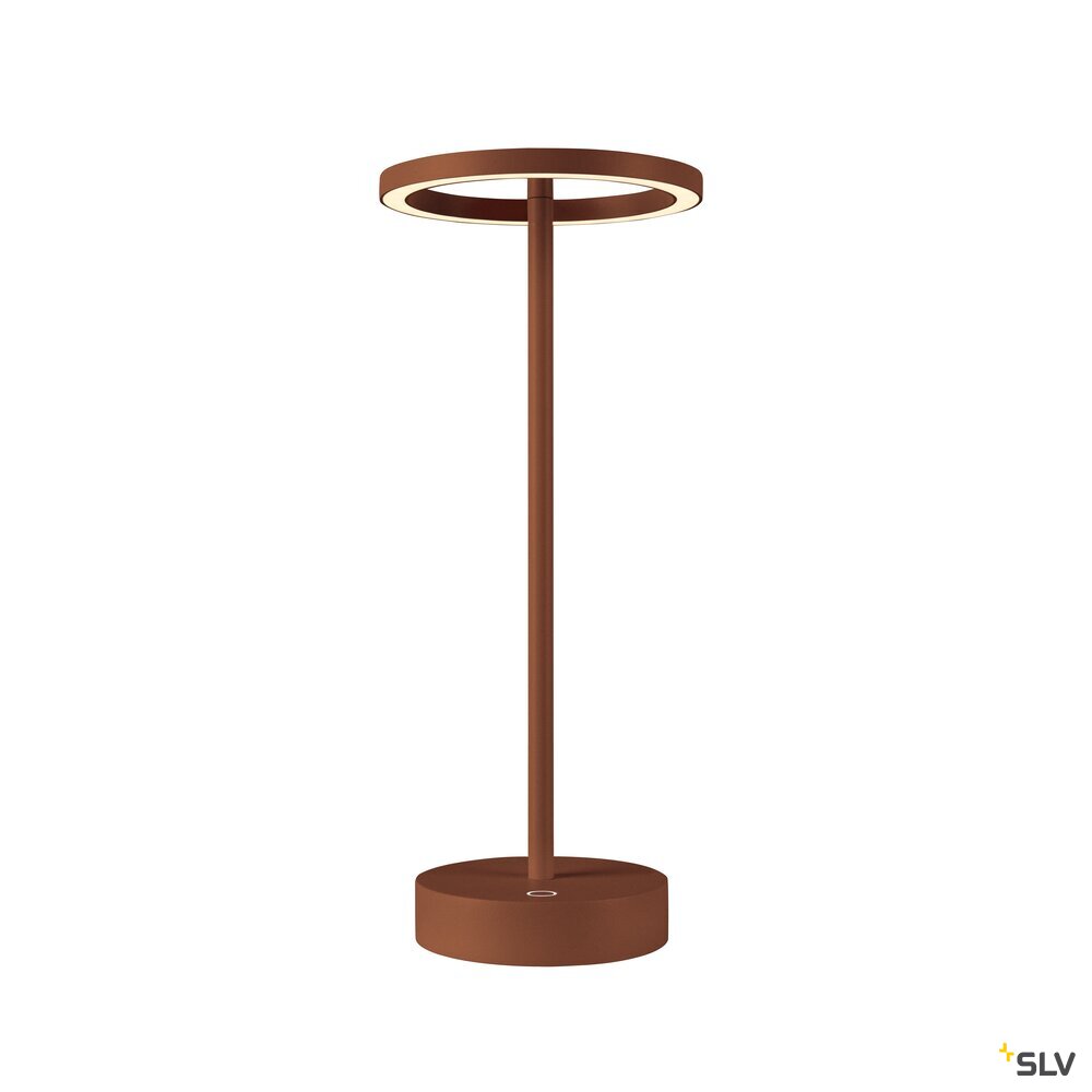 SLV VINOLINA ONE, table lamp, battery, IP54, 2700 K, TOUCH, rust 1007358