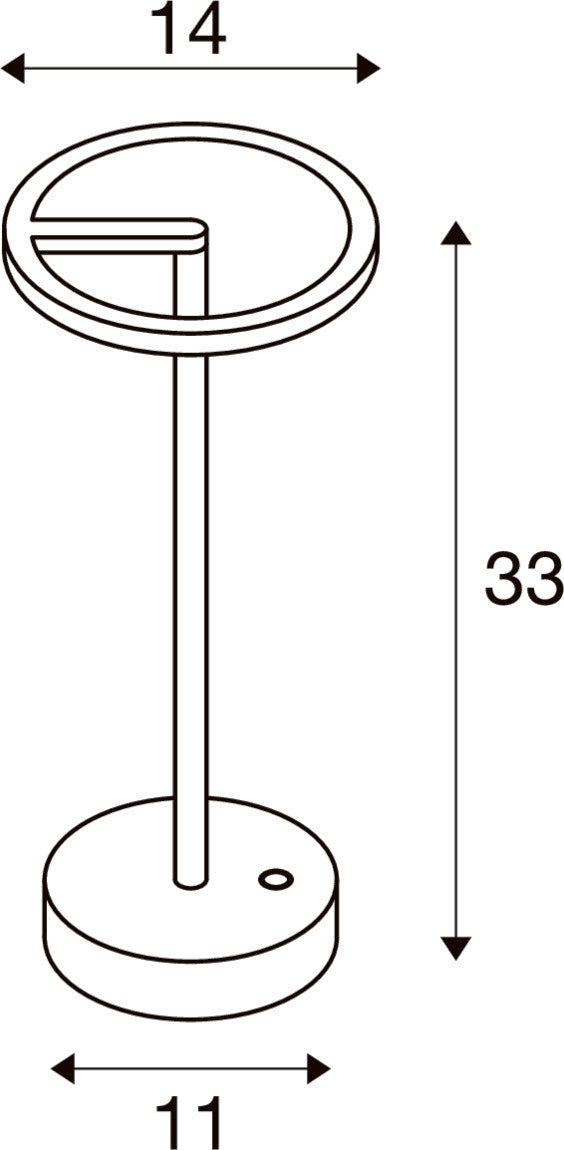 SLV VINOLINA ONE, table lamp, battery, IP54, 2700 K, TOUCH, rust 1007358