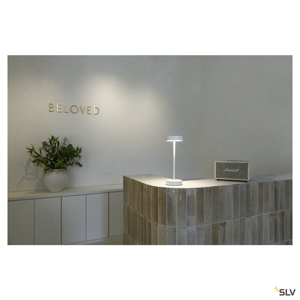 SLV VINOLINA, table lamp, battery, IP54, 2700/3000 K, TOUCH, white 1007360