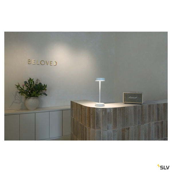 SLV VINOLINA, table lamp, battery, IP54, 2700/3000 K, TOUCH, white 1007360