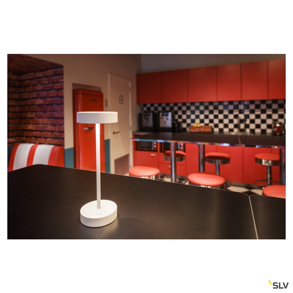 SLV VINOLINA, table lamp, battery, IP54, 2700/3000 K, TOUCH, white 1007360