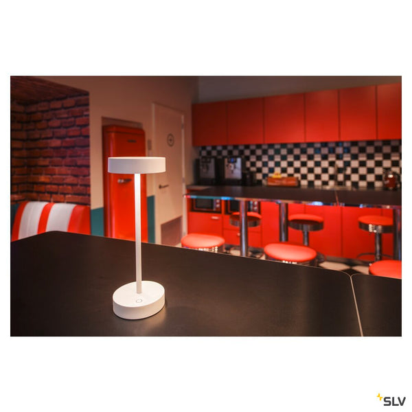 SLV VINOLINA, table lamp, battery, IP54, 2700/3000 K, TOUCH, white 1007360