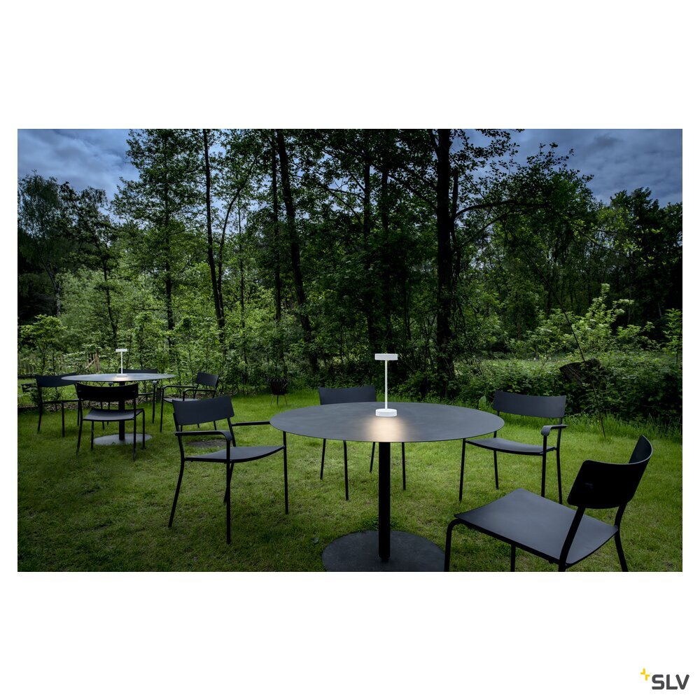 SLV VINOLINA, table lamp, battery, IP54, 2700/3000 K, TOUCH, white 1007360
