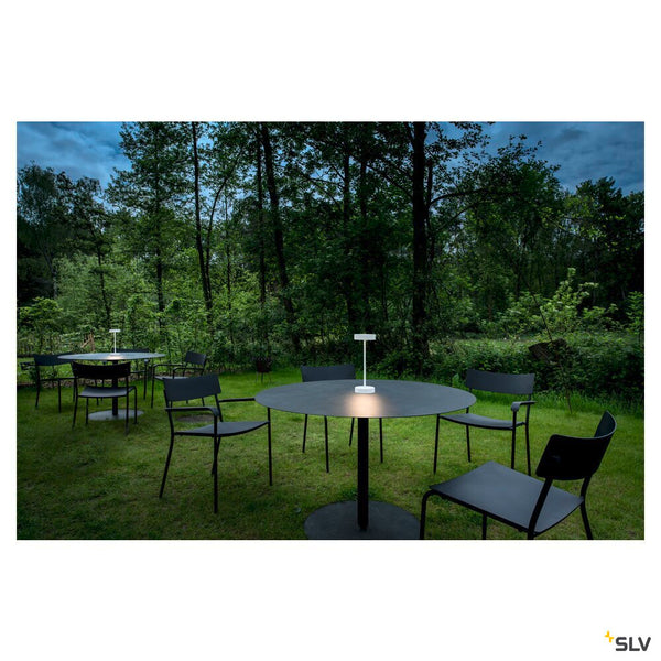 SLV VINOLINA, table lamp, battery, IP54, 2700/3000 K, TOUCH, white 1007360