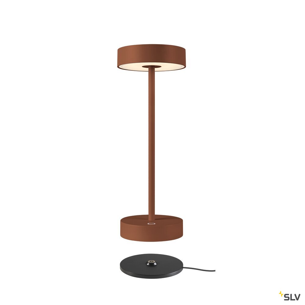 SLV VINOLINA, table lamp, battery, IP54, 2700/3000 K, TOUCH, rust 1007361