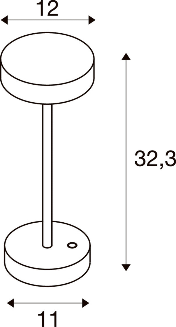 SLV VINOLINA, table lamp, battery, IP54, 2700/3000 K, TOUCH, rust 1007361