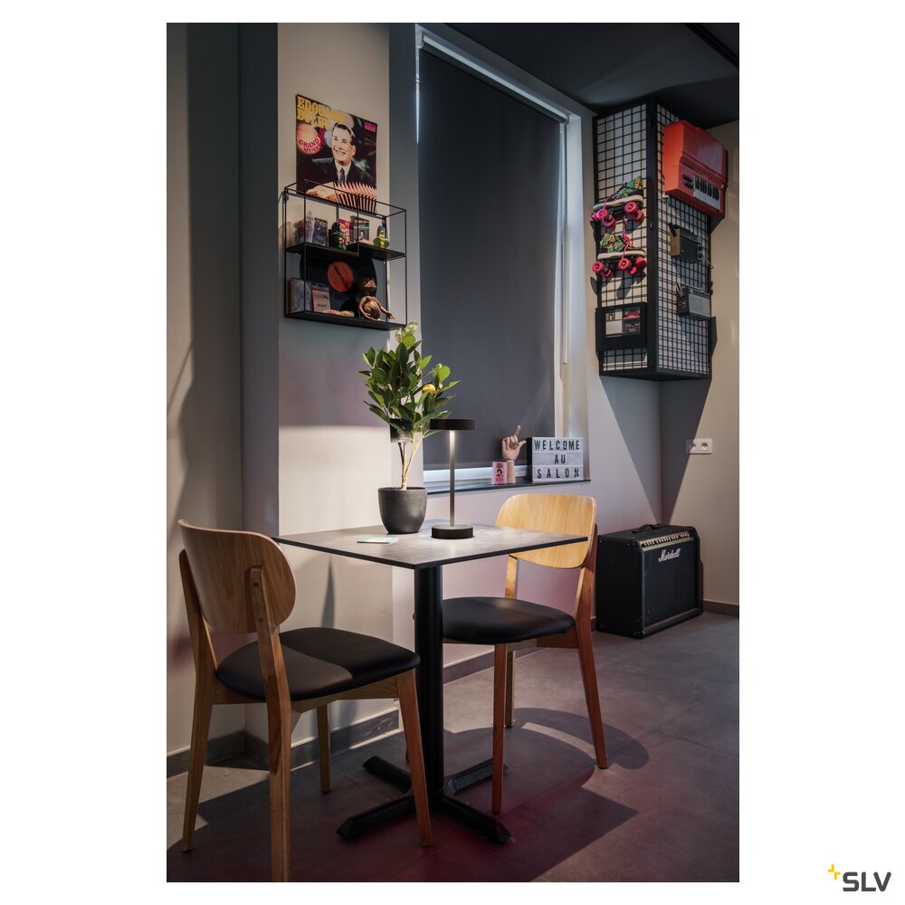 SLV VINOLINA, table lamp, battery, IP54, 2700/3000 K, TOUCH, black 1007362