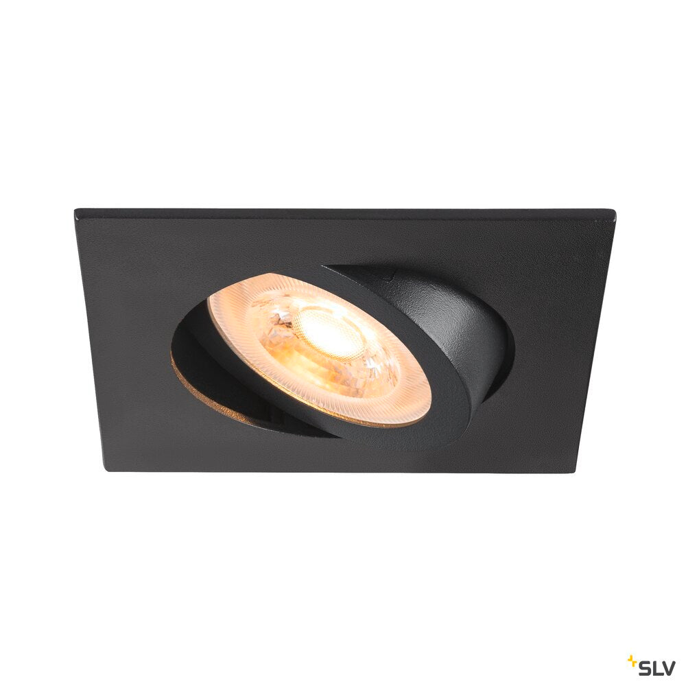 SLV NEW TRIA® 68, recessed ceiling light, square, max. 10W GU10, black 1007372