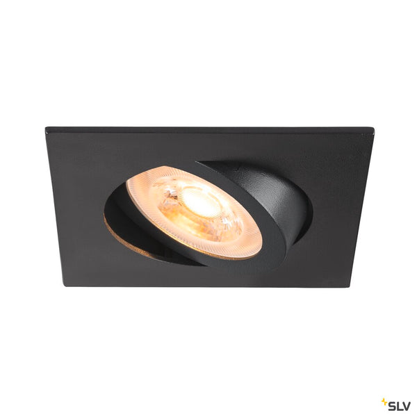 SLV NEW TRIA® 68, recessed ceiling light, square, max. 10W GU10, black 1007372