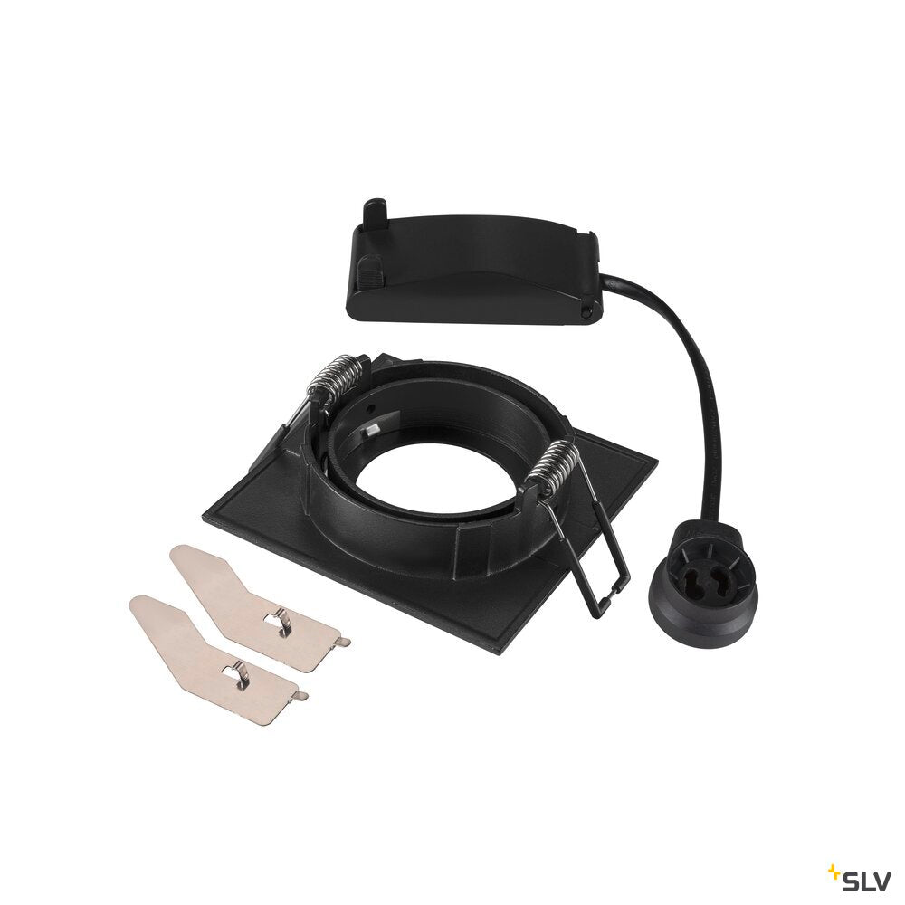 SLV NEW TRIA® 68, recessed ceiling light, square, max. 10W GU10, black 1007372