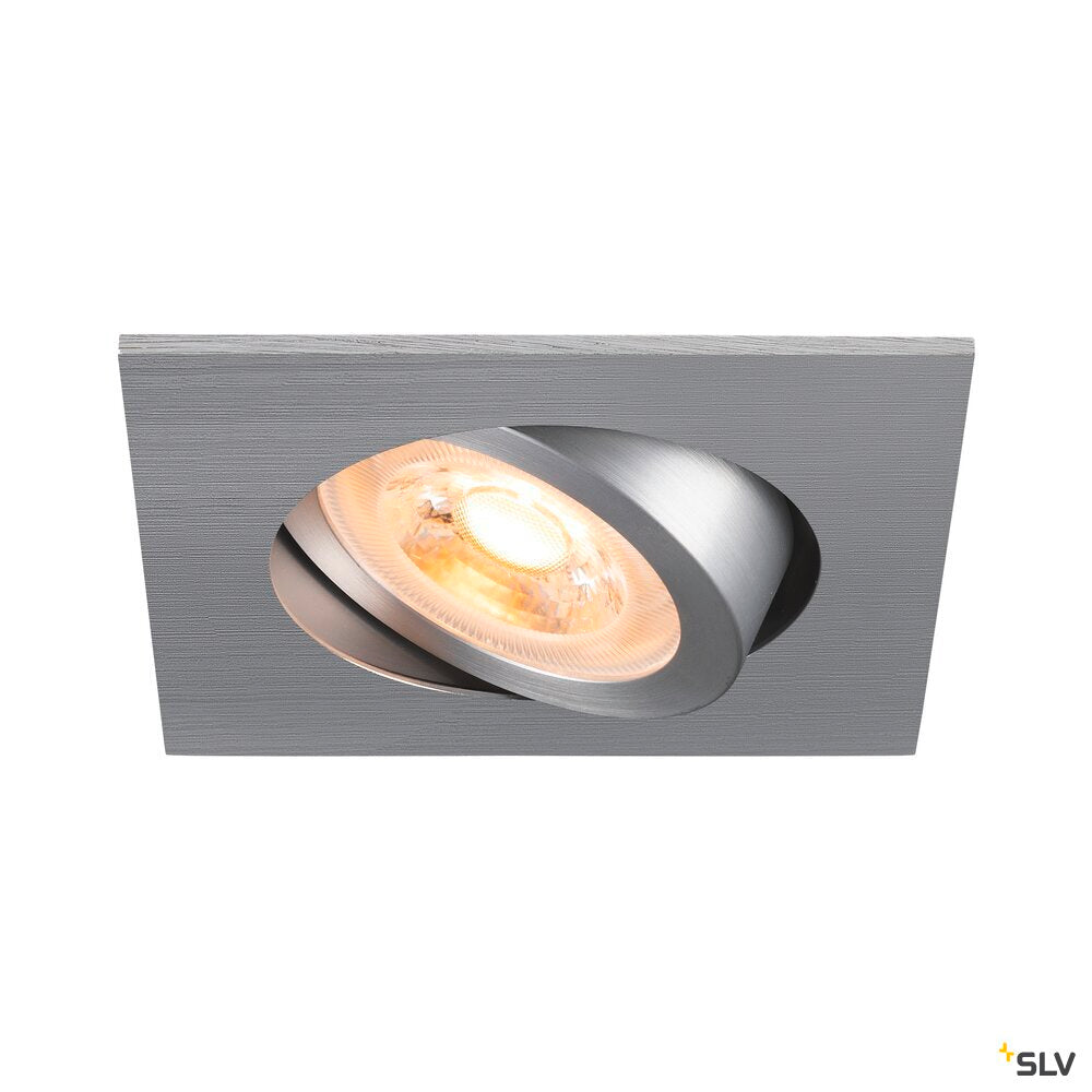 SLV NEW TRIA® 68, recessed ceiling light, square, max. 10W GU10, aluminium 1007373