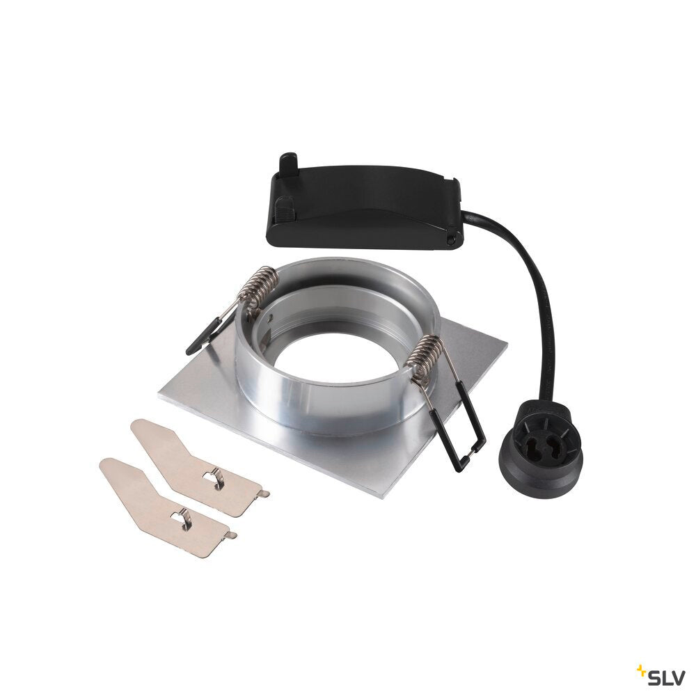 SLV NEW TRIA® 68, recessed ceiling light, square, max. 10W GU10, aluminium 1007373