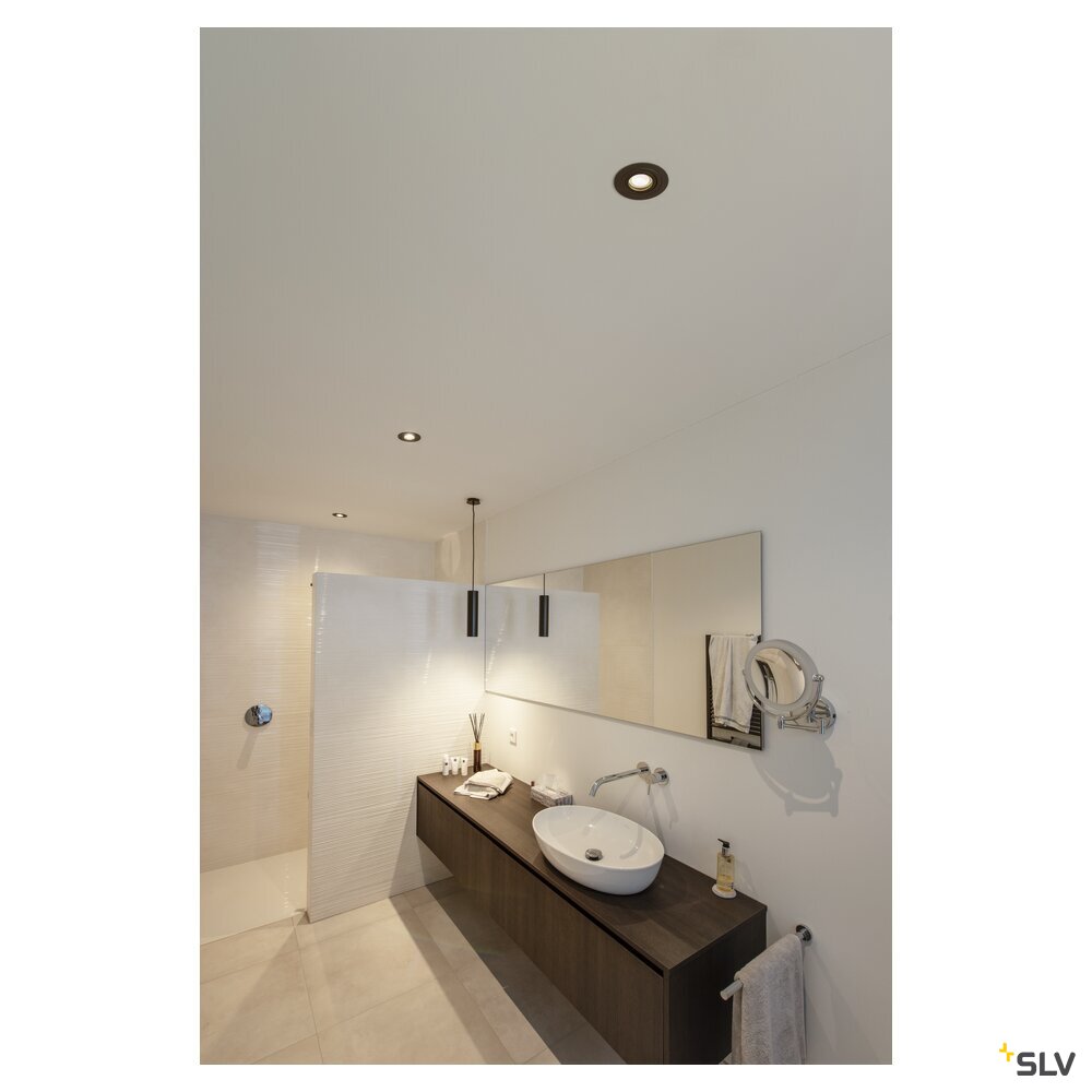 SLV NEW TRIA® 75, recessed ceiling light, round, max. 10W GU10, black 1007375