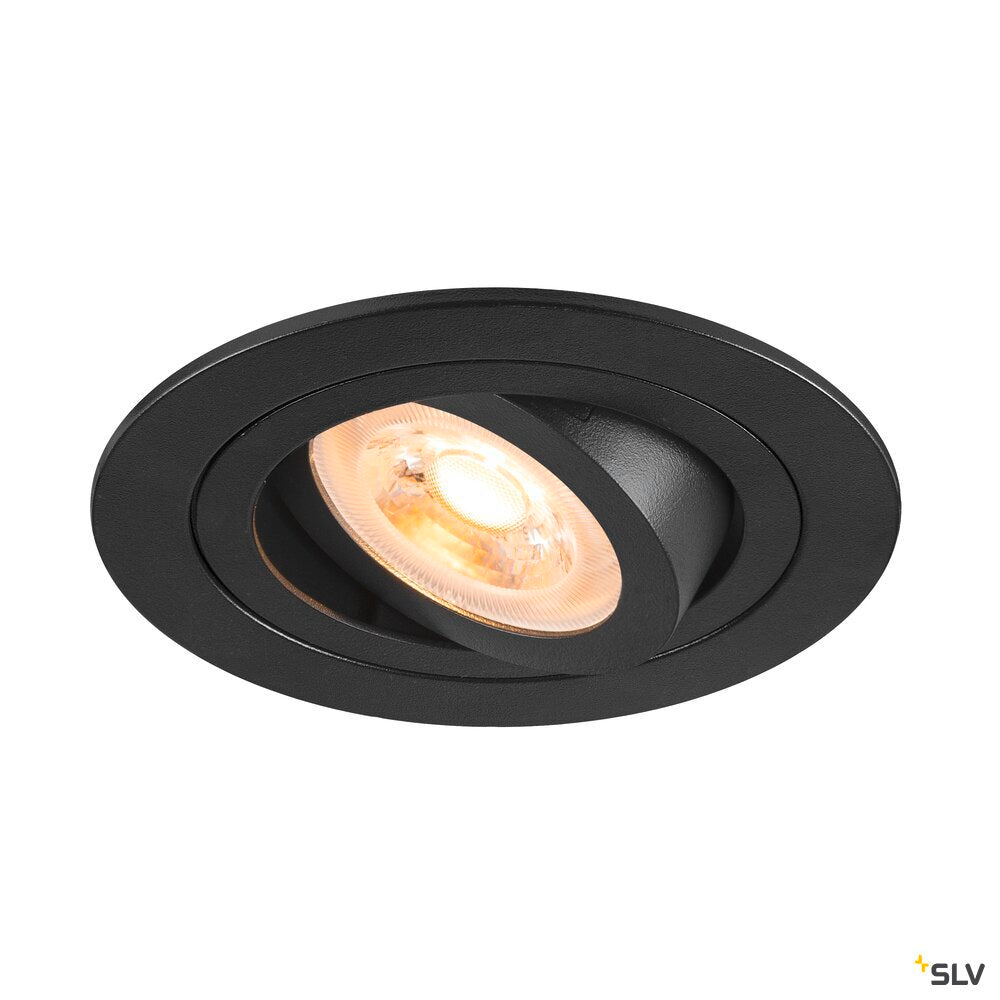 SLV NEW TRIA® 75, recessed ceiling light, round, max. 10W GU10, black 1007375