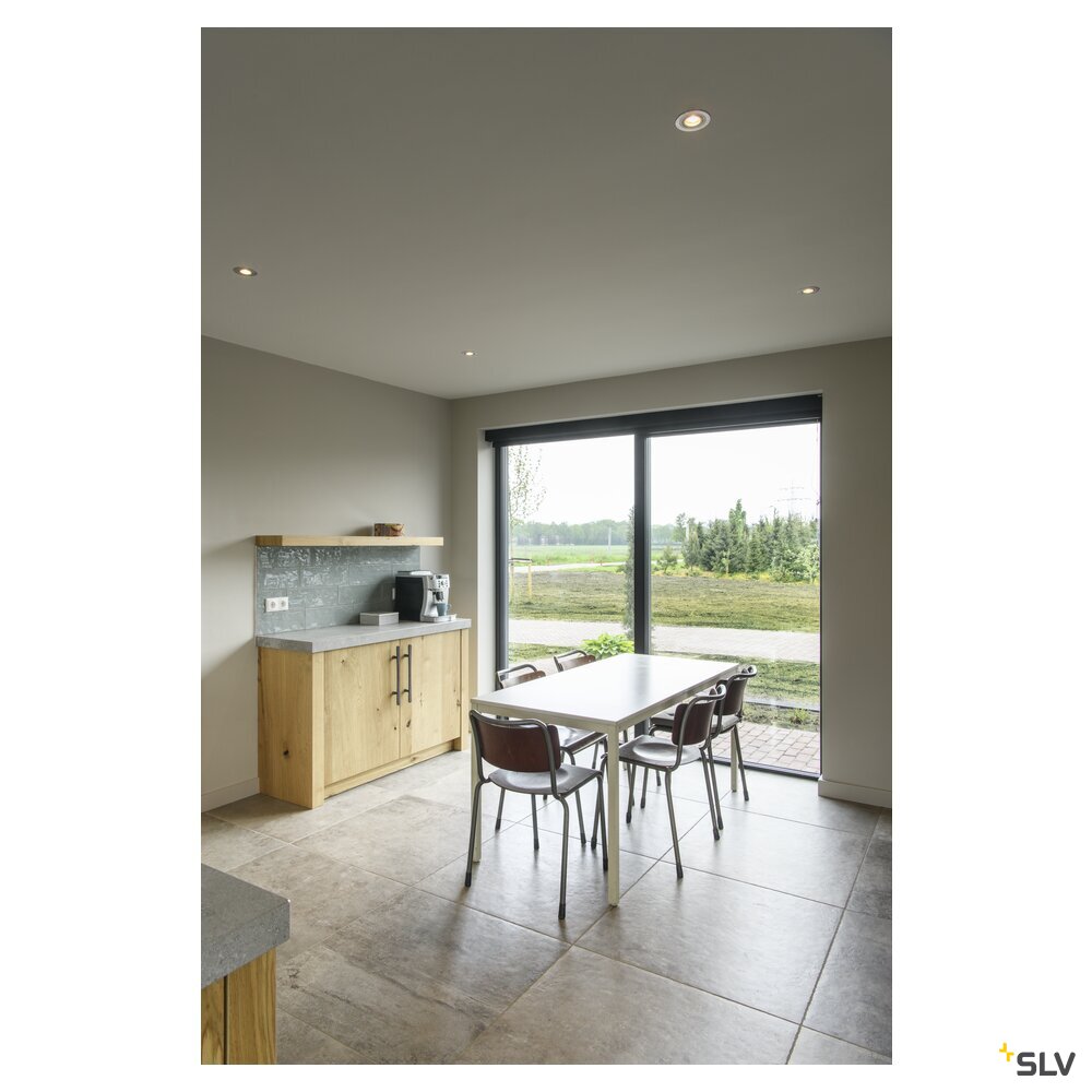 SLV NEW TRIA® 75, recessed ceiling light, round, max. 10W GU10, aluminium 1007376
