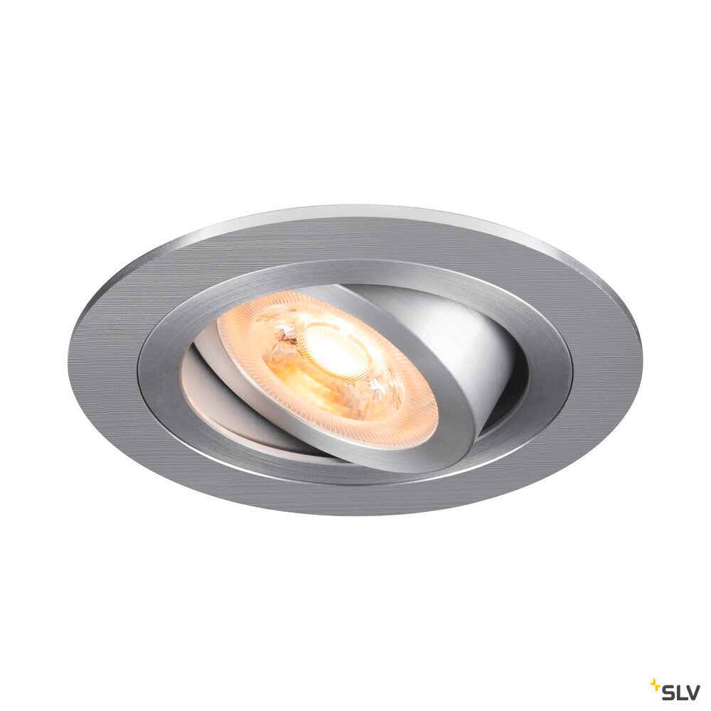 SLV NEW TRIA® 75, recessed ceiling light, round, max. 10W GU10, aluminium 1007376