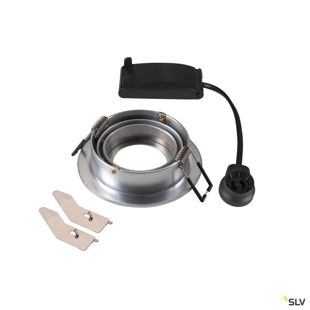 SLV NEW TRIA® 75, recessed ceiling light, round, max. 10W GU10, aluminium 1007376