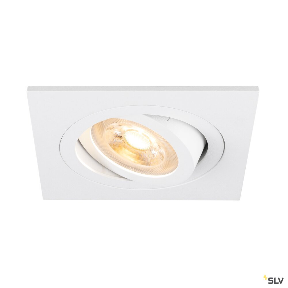 SLV NEW TRIA® 75, recessed ceiling light, square, max. 10W GU10, white 1007377