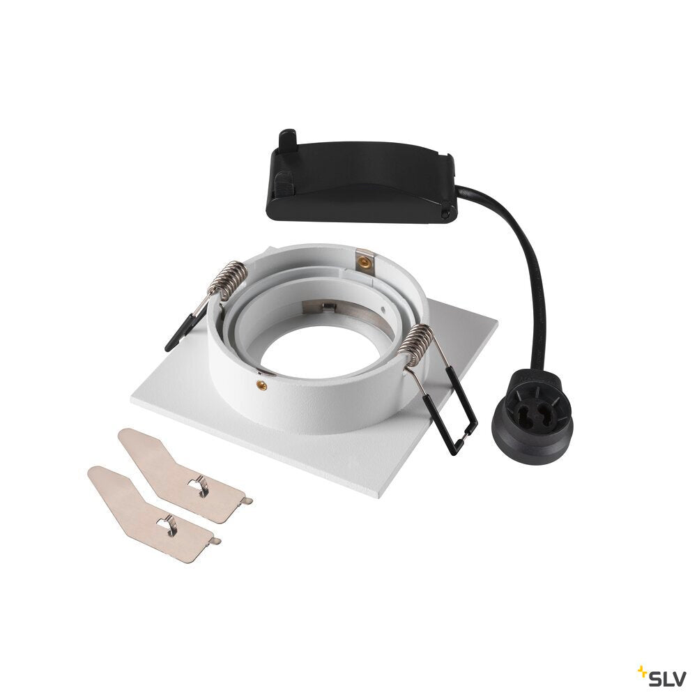 SLV NEW TRIA® 75, recessed ceiling light, square, max. 10W GU10, white 1007377