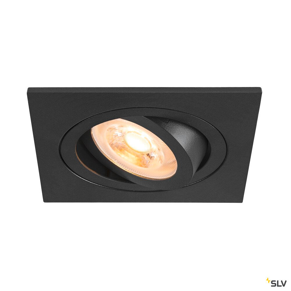 SLV NEW TRIA® 75, recessed ceiling light, square, max. 10W GU10, black 1007378