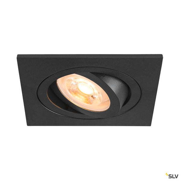 SLV NEW TRIA® 75, recessed ceiling light, square, max. 10W GU10, black 1007378