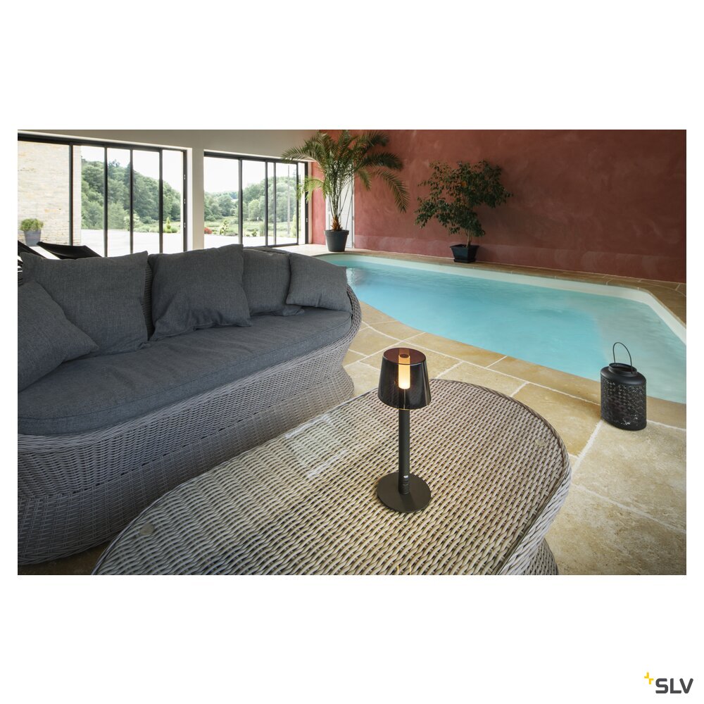 SLV TAHA light set, battery-powered, IP65, 2700K, dimmable, black 1007380