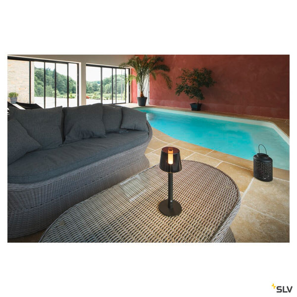 SLV TAHA light set, battery-powered, IP65, 2700K, dimmable, black 1007380