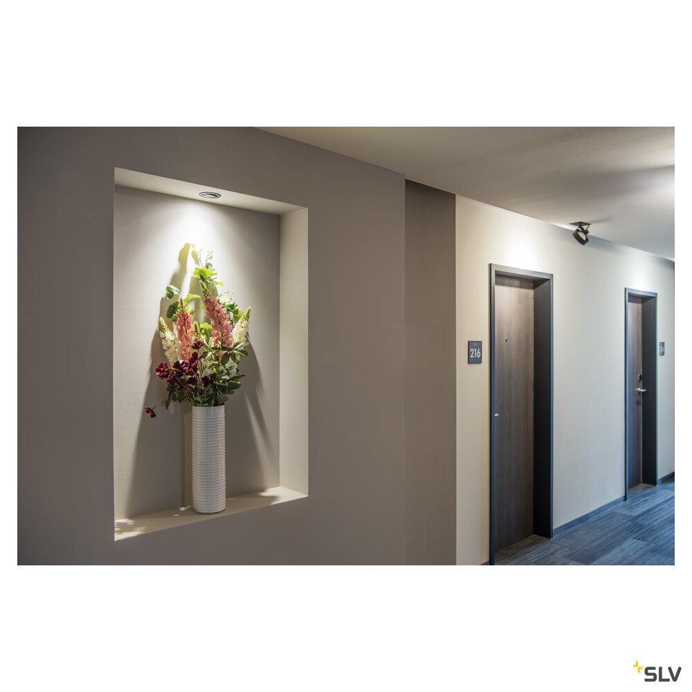 SLV NEW TRIA® 68, recessed ceiling light, 3000K, 38°, IP 20, round, black 1007390