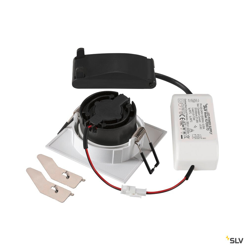 SLV NEW TRIA® 68, recessed ceiling light, 2700K, 38°, IP 20, square, white 1007393