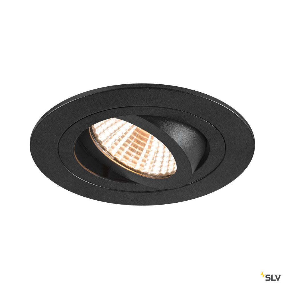 SLV NEW TRIA® 75, recessed ceiling light, 2700K, 38°, IP 20, round, black 1007402
