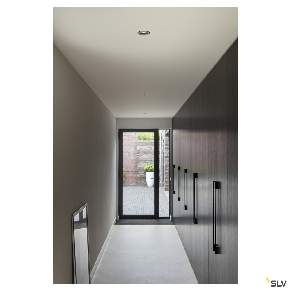 SLV NEW TRIA® 75, recessed ceiling light, 2700K, 38°, IP 20, round, black 1007402