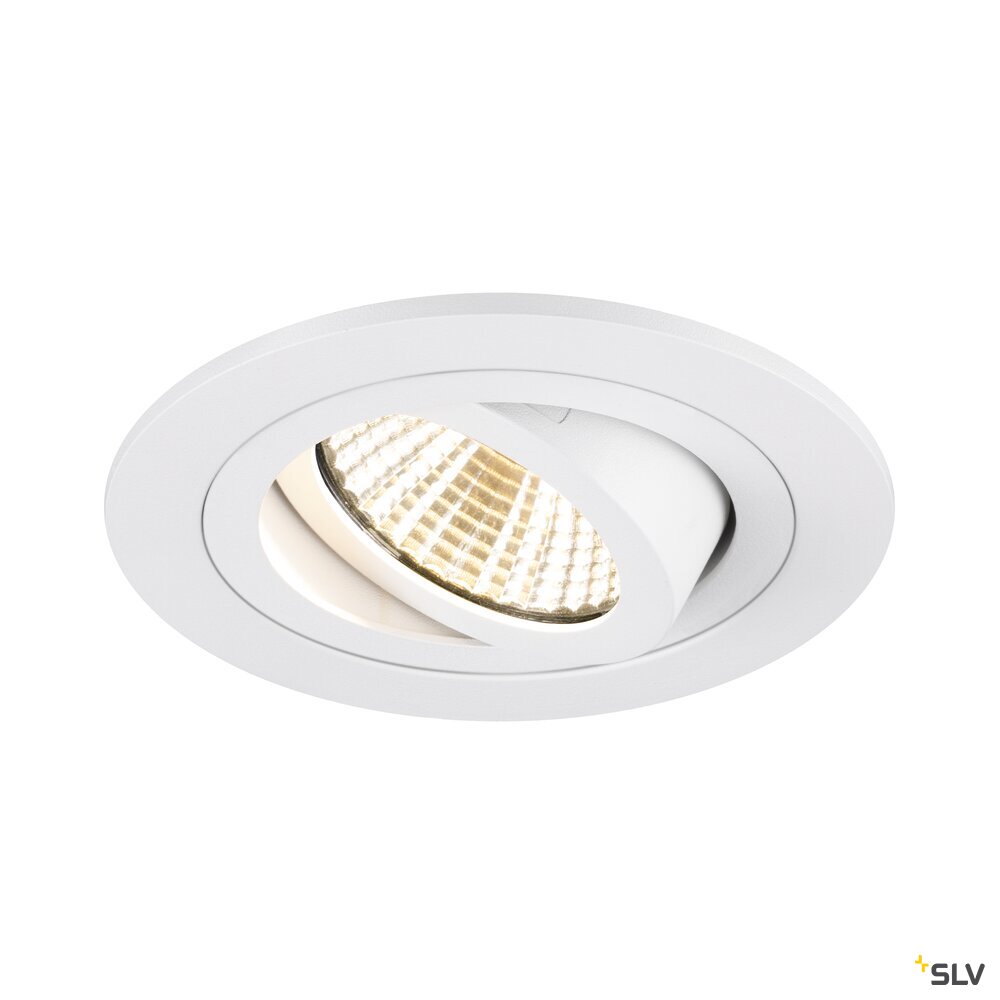 SLV NEW TRIA® 75, recessed ceiling light, 3000K, 38°, IP 20, round, white 1007403