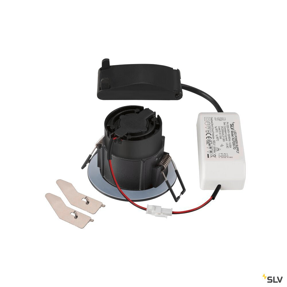 SLV NEW TRIA® 68, recessed ceiling light, 3000K, 38°, IP 20 / IP 65, round, black 1007408