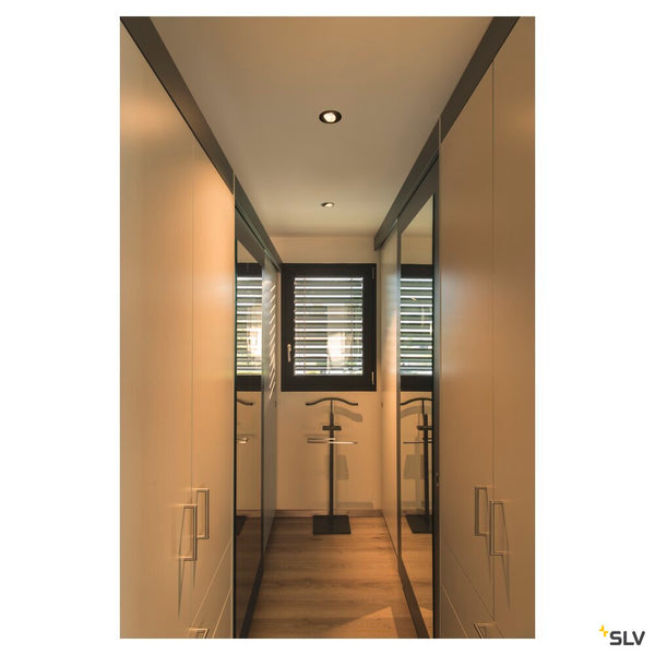 SLV NEW TRIA® 68, recessed ceiling light, 1800-3000K, 38°, IP 20, round, black 1007424