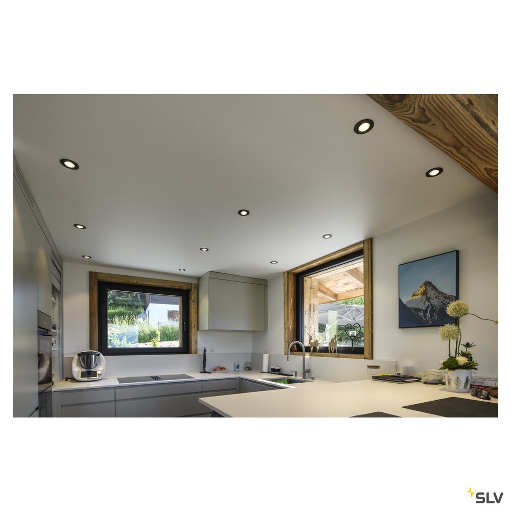 SLV NEW TRIA® 68, recessed ceiling light, 1800-3000K, 60°, IP 20, round, black 1007426