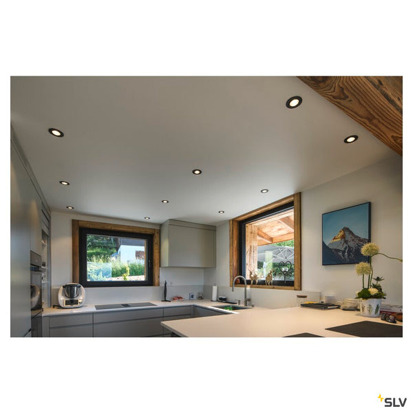 SLV NEW TRIA® 68, recessed ceiling light, 1800-3000K, 60°, IP 20, round, black 1007426