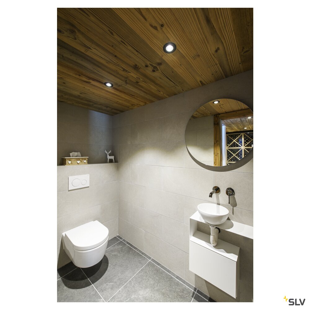 SLV NEW TRIA® UNIVERSAL 68, recessed ceiling light, 2500/3000/4000K, 38°, IP 20, round, black 1007434