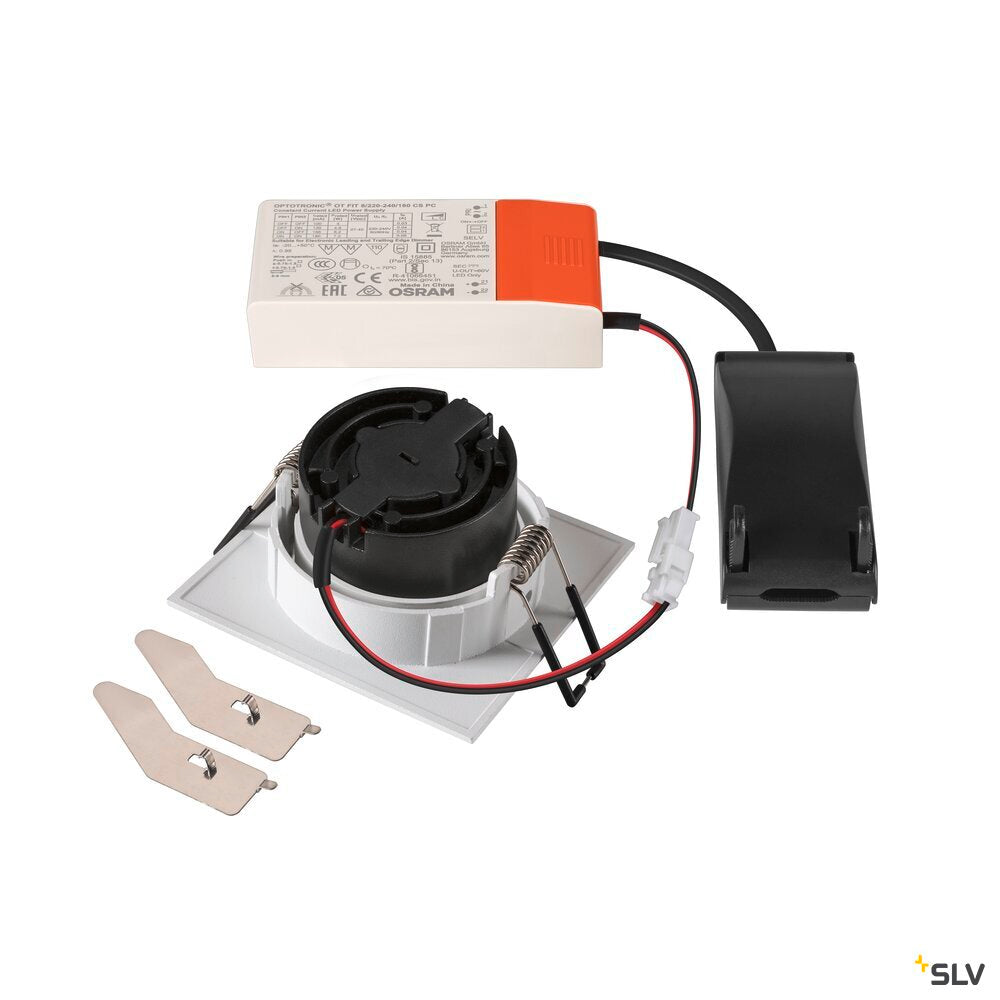 SLV NEW TRIA® UNIVERSAL 68, recessed ceiling light, 2500/3000/4000K, 60°, IP 20, square, white 1007439