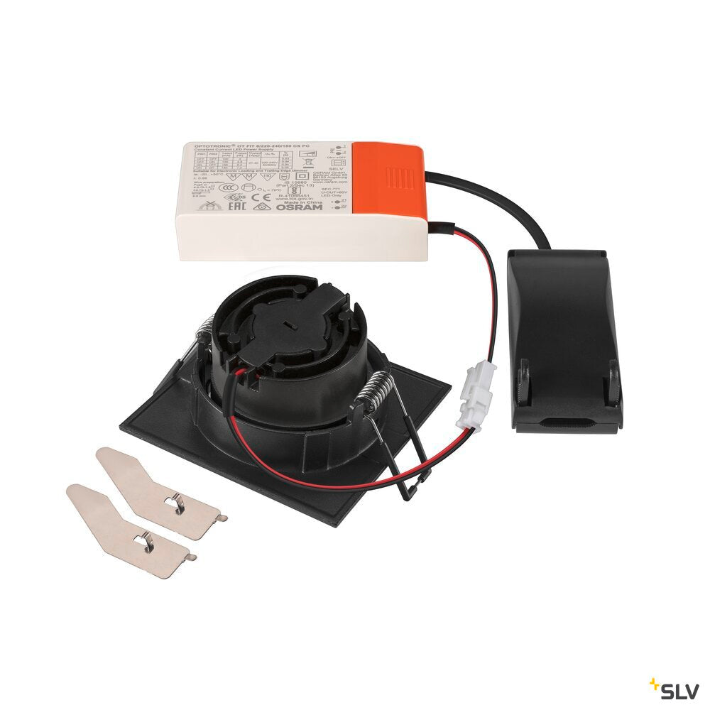 SLV NEW TRIA® UNIVERSAL 68, recessed ceiling light, 2500/3000/4000K, 60°, IP 20, square, black 1007440