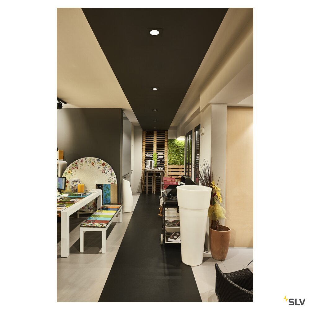 SLV NEW TRIA® 95, ceiling installation ring, L: 11 W: 11 H: 2.6 cm, IP 20, black 1007446