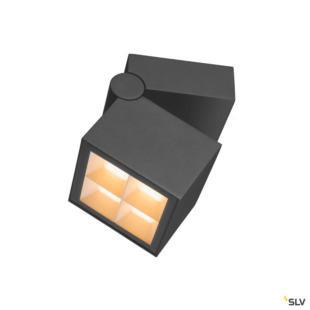SLV S-CUBE, wall and ceiling-mounted light, 2700/3000K, 15W, PHASE, 80°, anthracite 1007458