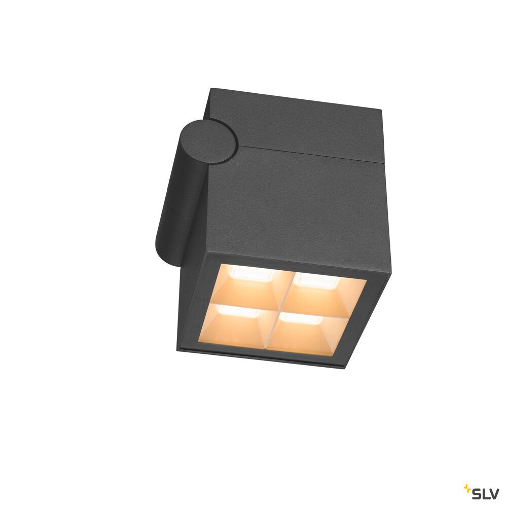 SLV S-CUBE, wall and ceiling-mounted light, 2700/3000K, 15W, PHASE, 80°, anthracite 1007458