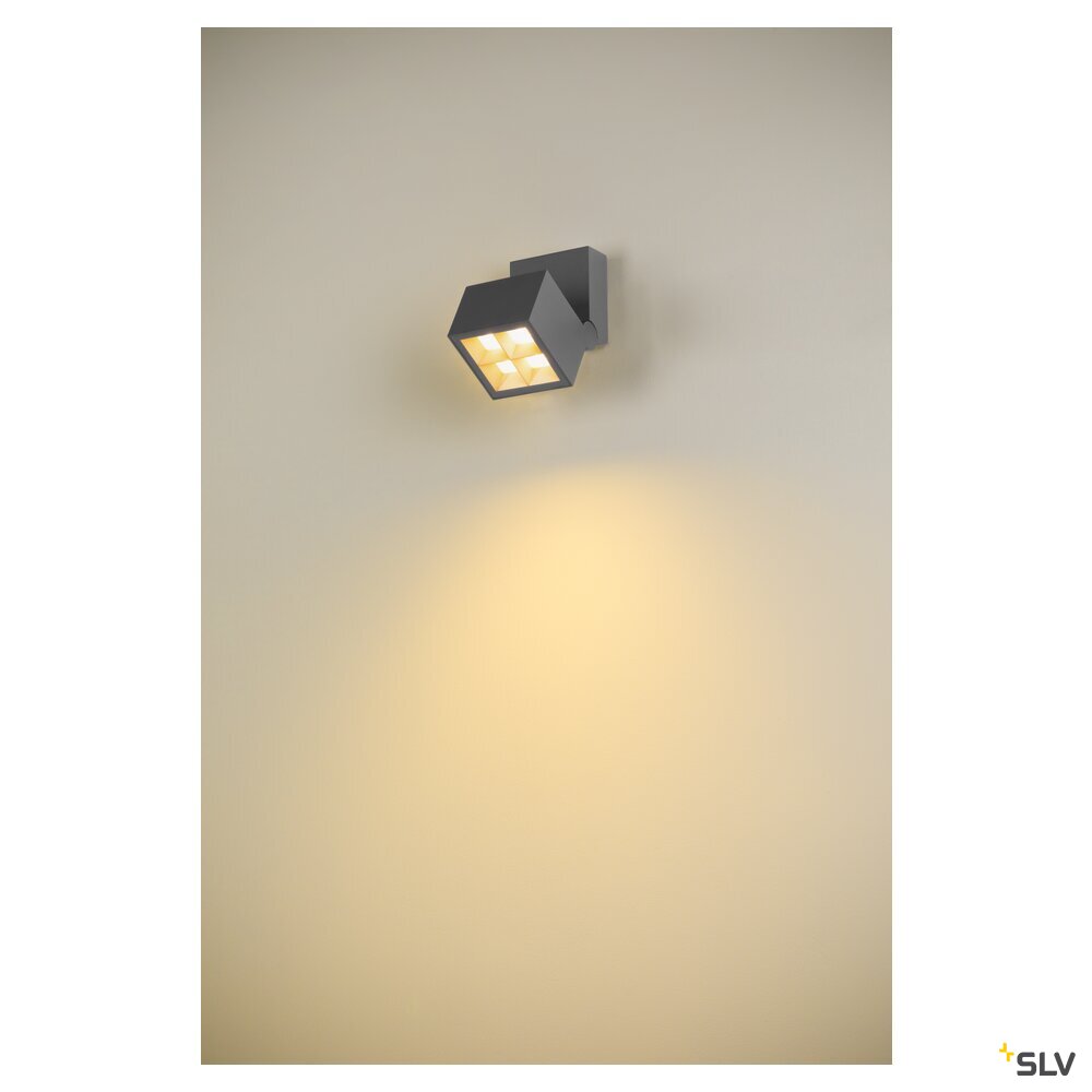 SLV S-CUBE, wall and ceiling-mounted light, 2700/3000K, 15W, PHASE, 80°, anthracite 1007458