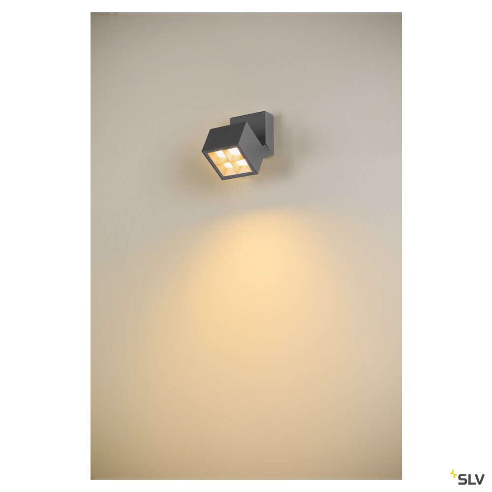SLV S-CUBE, wall and ceiling-mounted light, 2700/3000K, 15W, PHASE, 80°, anthracite 1007458