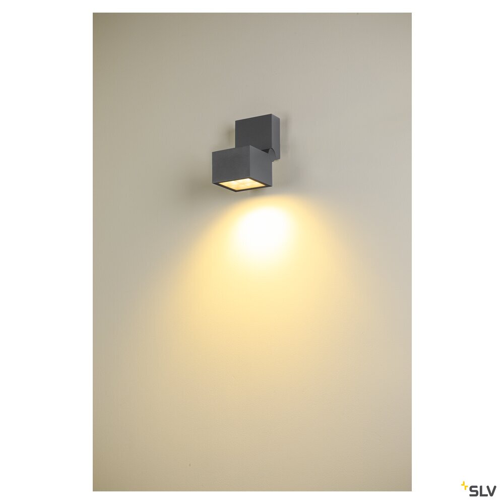 SLV S-CUBE, wall and ceiling-mounted light, 2700/3000K, 15W, PHASE, 80°, anthracite 1007458
