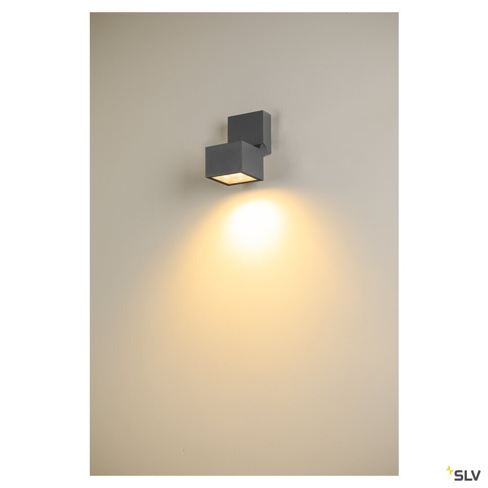 SLV S-CUBE, wall and ceiling-mounted light, 2700/3000K, 15W, PHASE, 80°, anthracite 1007458