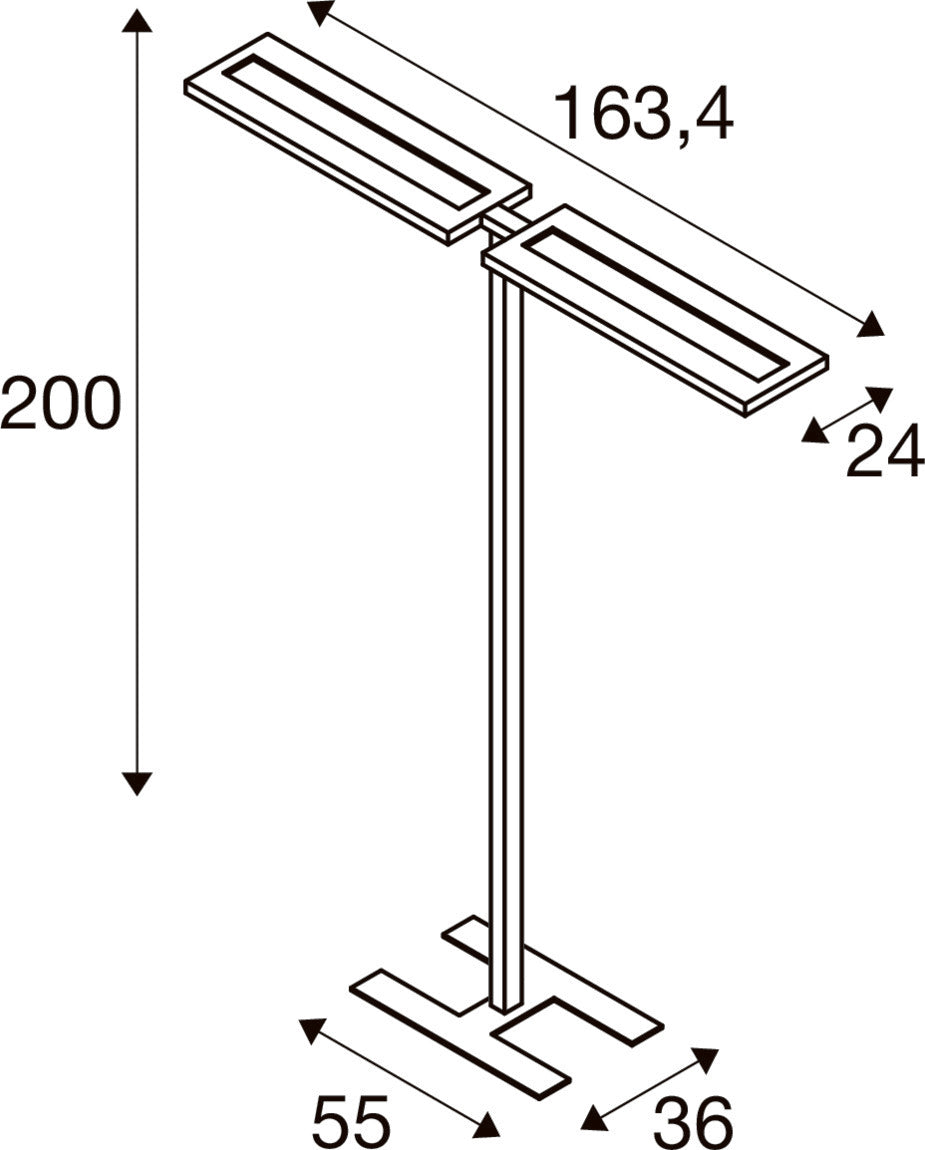 SLV WORKLIGHT PRO, free-standing lamp, 150 W, 4000 K, Touch, black 1007465