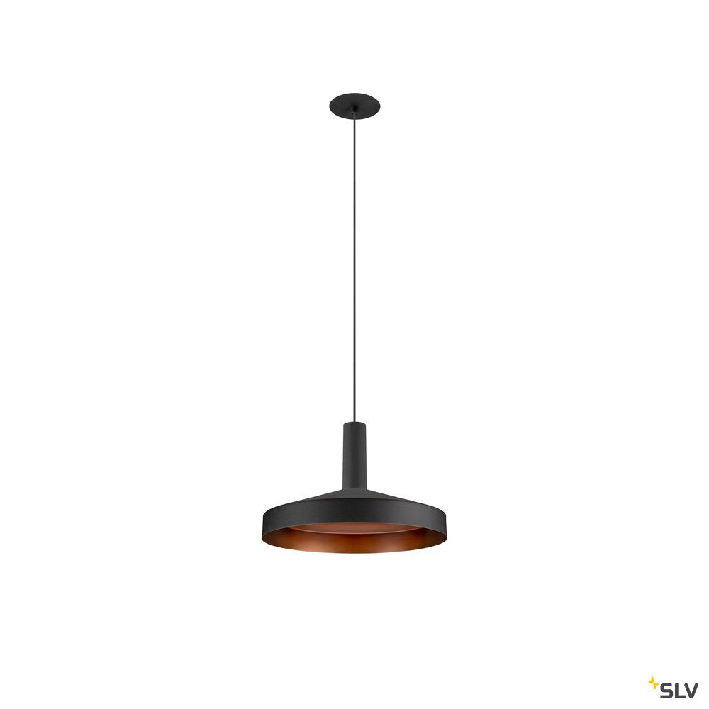 SLV LALU®, pendant light, LED base, Mix&Match, recessed canopy, pendant length 200 cm, 2700/3000K, 40°, PHASE, black 1010286